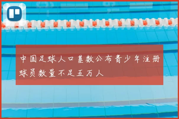 中国足球人口基数公布青少年注册球员数量不足五万人